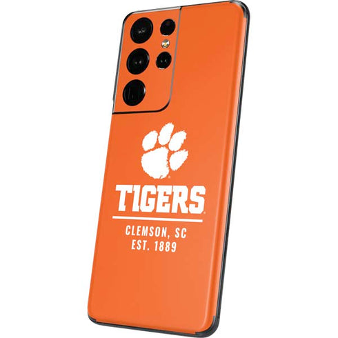 Clemson University Tigers Est 1889 Orange Galaxy S21 Ultra 5G Skin